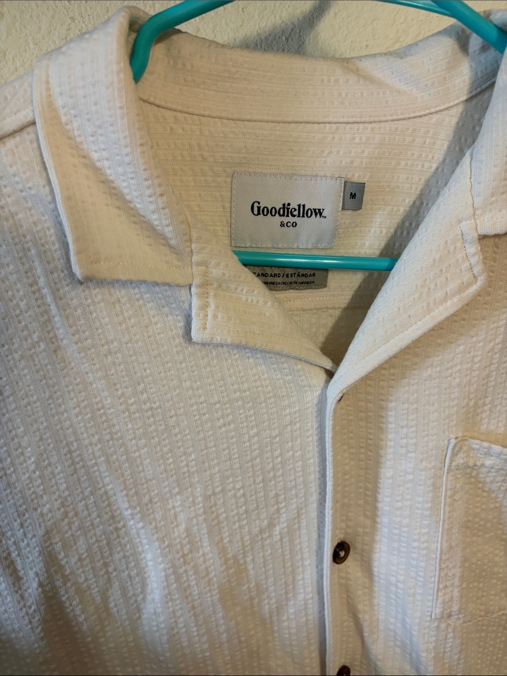 Goodfellow & Co White Short-Sleeve Button Down Camp Shirt - Picture 2 of 4